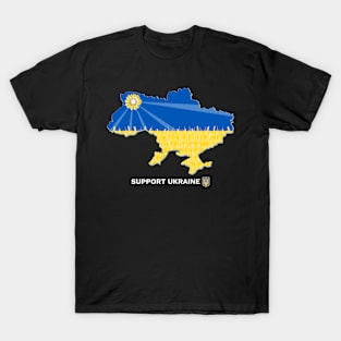 Tryzub Ukraine Map T-Shirt